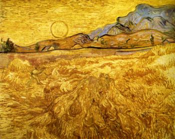 Vincent Van Gogh : Enclosed Wheat Field with Reaper
